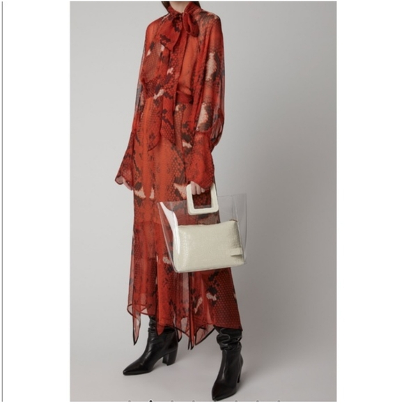 Staud Large Shirley Croc Embossed Leather Bag - Picture 2 of 16